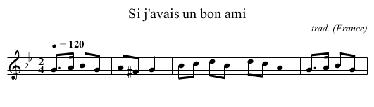 Si j'avais un bon ami - staff notation