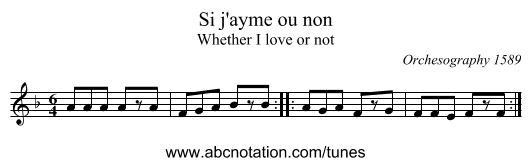 Si j'ayme ou non - staff notation