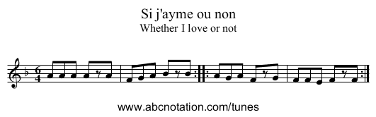 Si j'ayme ou non - staff notation
