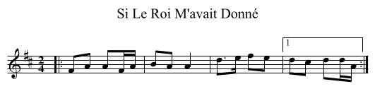 Si Le Roi M'avait Donné - staff notation