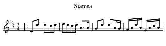 Siamsa - staff notation