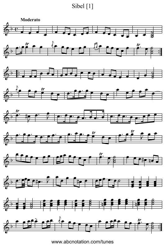 Sibel [1] - staff notation