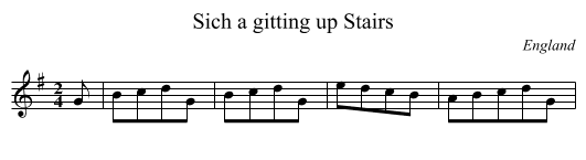 Sich a gitting up Stairs - staff notation