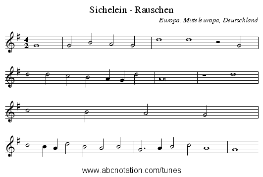 Sichelein - Rauschen - staff notation