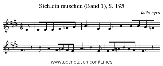 Sichlein rauschen (Band 1), S. 195 - staff notation