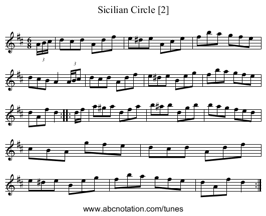 Sicilian Circle [2] - staff notation