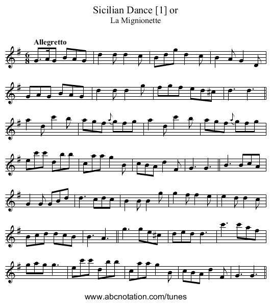 Sicilian Dance [1] or - staff notation