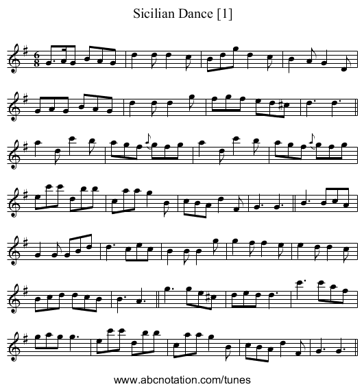 Sicilian Dance [1] - staff notation