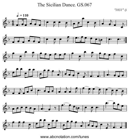 Sicilian Dance. GS.067, The - staff notation