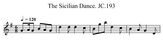 Sicilian Dance. JC.193, The - staff notation