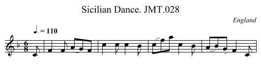 Sicilian Dance. JMT.028 - staff notation