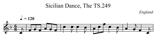 Sicilian Dance, The TS.249 - staff notation