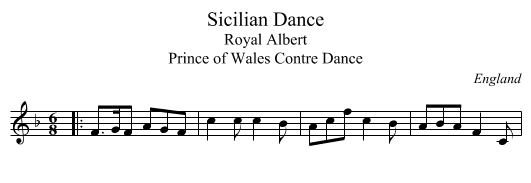 Sicilian Dance - staff notation