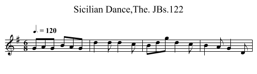 Sicilian Dance,The. JBs.122 - staff notation