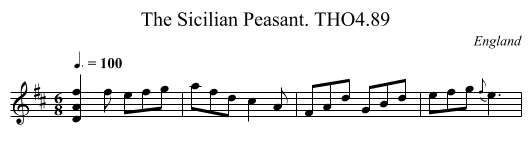 Sicilian Peasant. THO4.89, The - staff notation