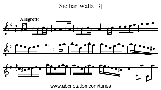 Sicilian Waltz [3] - staff notation