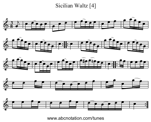 Sicilian Waltz [4] - staff notation