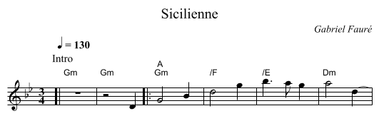 Sicilienne - staff notation