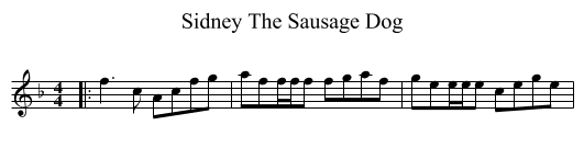 Sidney The Sausage Dog - staff notation