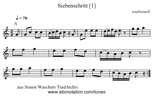Siebenschritt [1] - staff notation