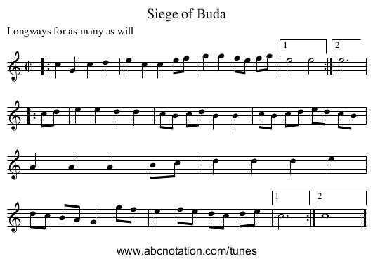 Siege of Buda - staff notation