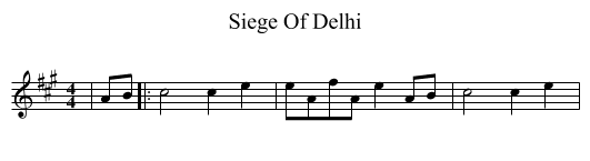 Siege Of Delhi - staff notation