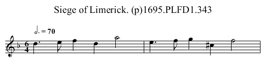 Siege of Limerick. (p)1695.PLFD1.343 - staff notation