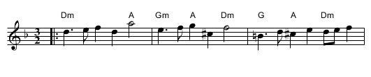 Siege of Limerick - staff notation