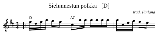 Sielunnestun polkka   [D] - staff notation
