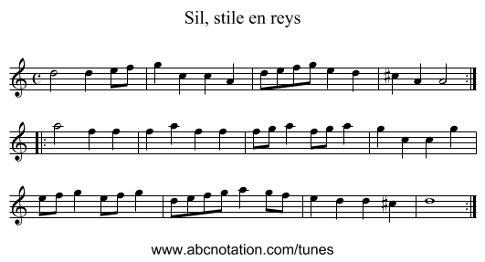 Sil, stile en reys - staff notation