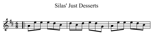 Silas' Just Desserts - staff notation