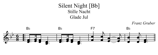 Silent Night [Bb] - staff notation