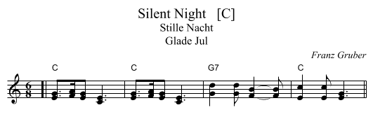 Silent Night   [C] - staff notation