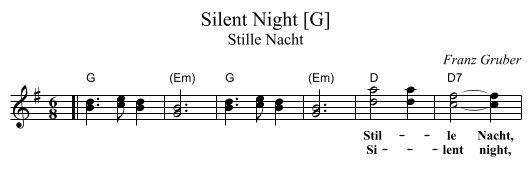 Silent Night [G] - staff notation