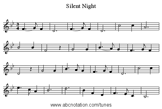 Silent Night - staff notation