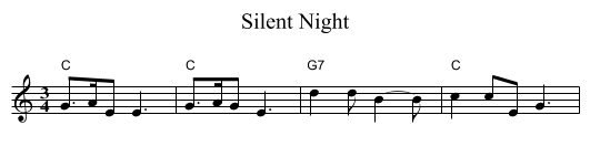 Silent Night - staff notation