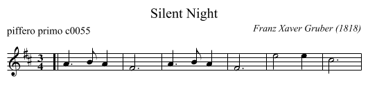Silent Night - staff notation