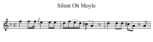 Silent Oh Moyle - staff notation