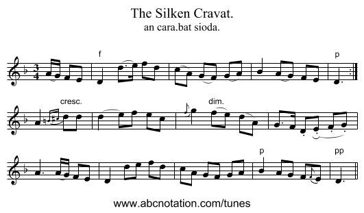 Silken Cravat., The - staff notation