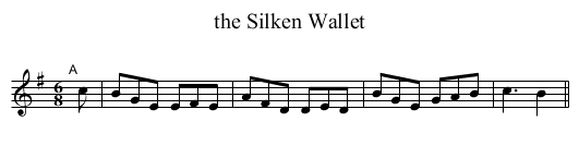 Silken Wallet, the  - staff notation