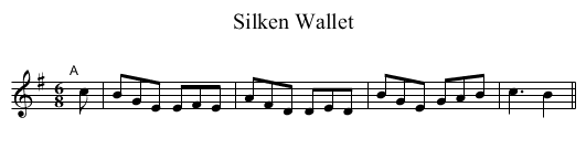 Silken Wallet - staff notation