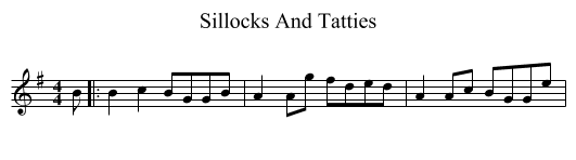 Sillocks And Tatties - staff notation