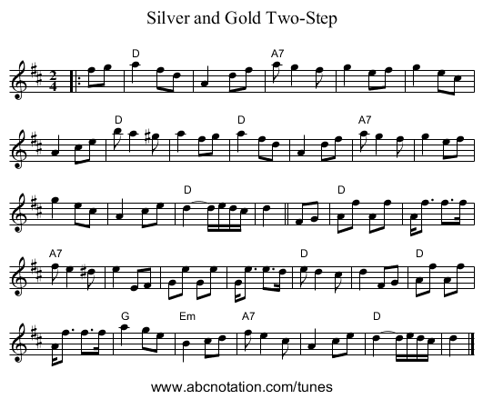 Silver and Gold Two-Step - staff notation