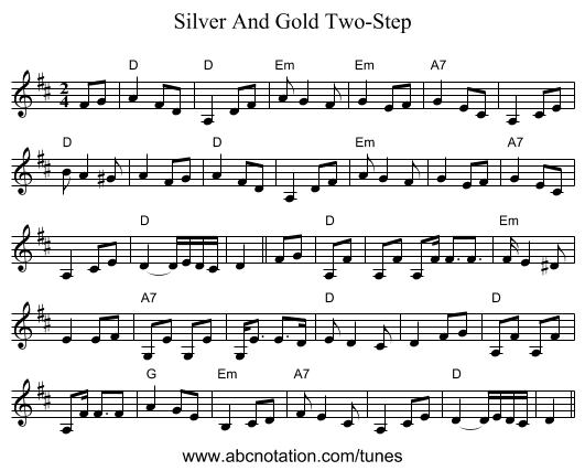 Silver And Gold Two-Step - staff notation