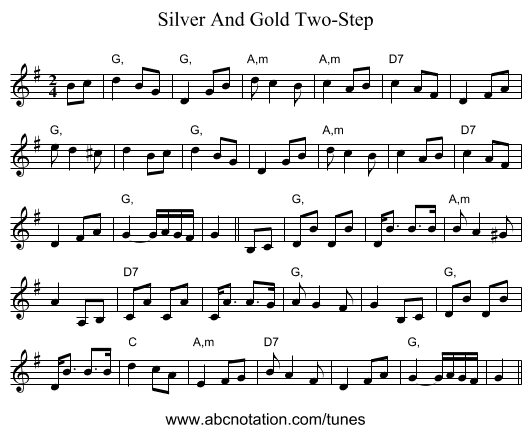 Silver And Gold Two-Step - staff notation