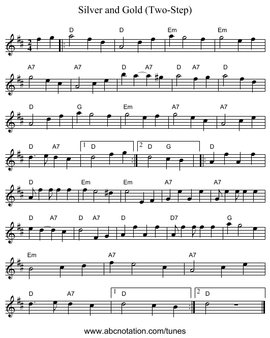Silver and Gold (Two-Step) - staff notation