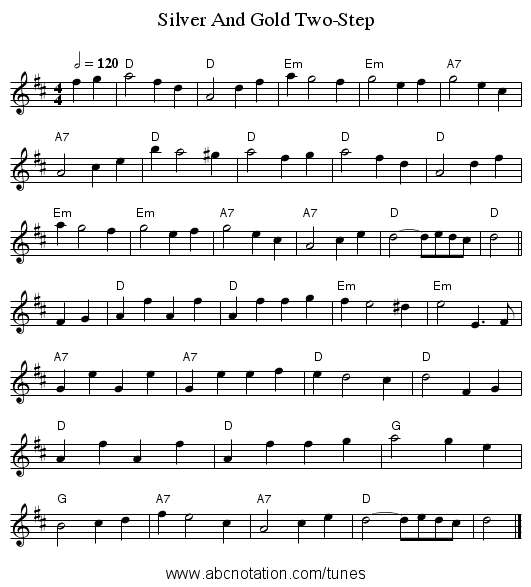 Silver And Gold Two-Step - staff notation