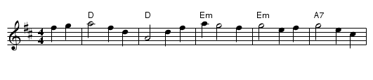 Silver and Gold - staff notation