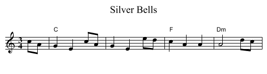 Silver Bells - staff notation