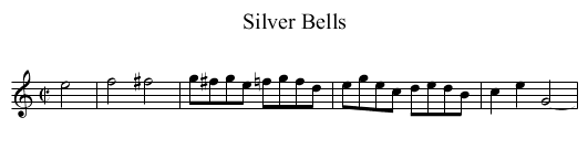 Silver Bells - staff notation